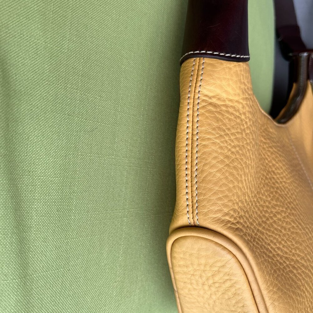 Dooney & Bourke Hobo Shoulder Handbag Pebbled All-Weather Leather Yellow Mustard - Picture 10 of 16